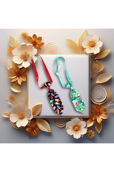 Lady Fify 2 Pack Adjustable Fruit Pattern Colorful Tie for Cat and Dog