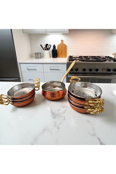 BARITCIOGLU Copper Pan Sahan Sauce Bowl 8 Piece Set