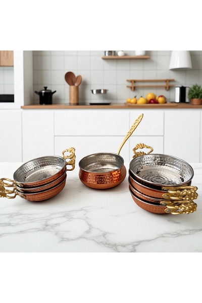 BARITCIOGLU Copper Pan Sahan Sauce Bowl 8 Piece Set