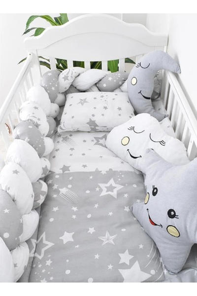 Fun Moment 6-Piece Baby Crib Bedding Set with Snail Guards
