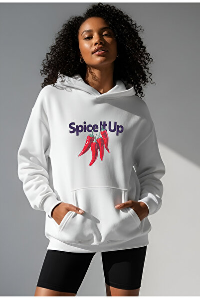 Bheka Concept سويت شيرت بقلنسوة كبير الحجم مطبوع عليه حروف