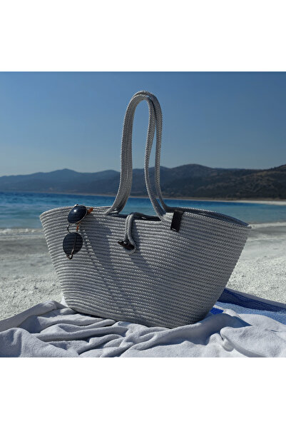LinaHouse Handmade Large Volume Women's Beach & Daily Bag – Gray