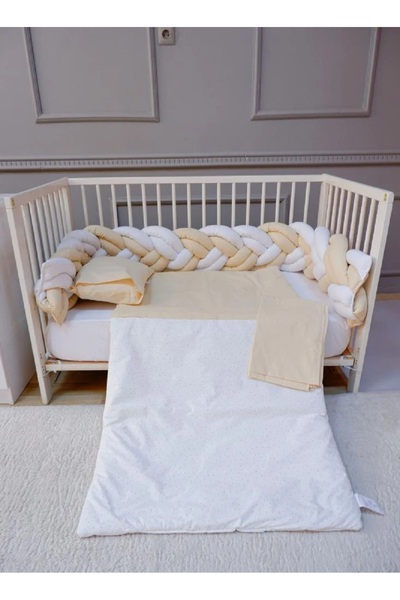 Fun Moment Braided baby bed rails with comforter, pillow and sheet