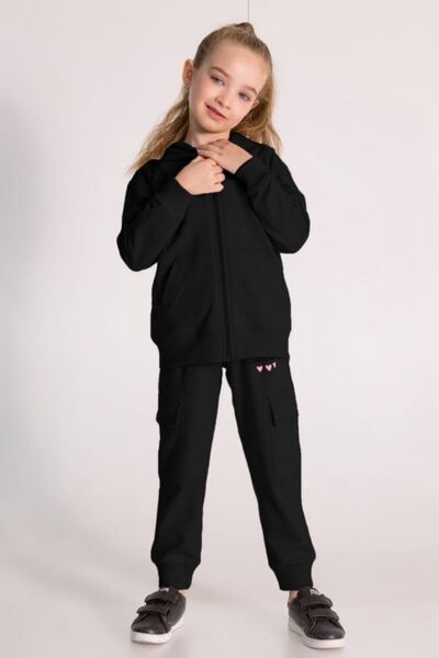 HAUSEkids 3-8 Years Happy Colors Girl's Cardigan-Black