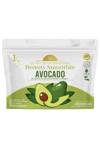 Luxe Slim Beauty Smoothie Avocado 80,000mg Hydrolyzed Marine Collagen