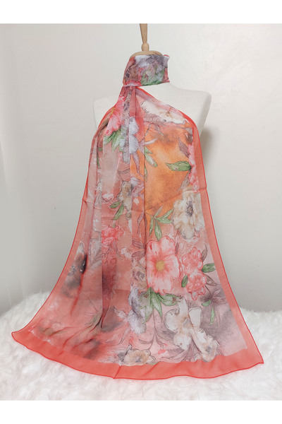 REMOMODA Floral Chiffon Shawl High Quality Fine Texture Soft Chiffon