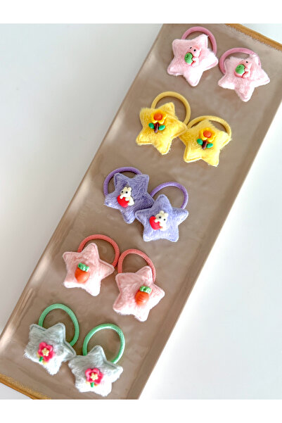PURPLE'S BİR TUTAM MUTLULUK Set of 10 Plush Rubber Baby Kids Buckles with Fig...