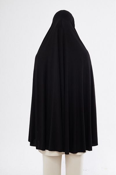 Armanım Ready Turban Veil Practical Shawl/ Scarf, Hijab with Hijab - Prayer Cover Souffle (5XL) - Black.