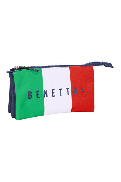 Benetton Steag triplu Carry-all albastru marin 22 x 12 x 3 cm