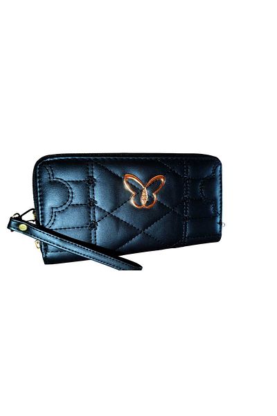 duoguo Black women's fashion wallet - double space for organization
