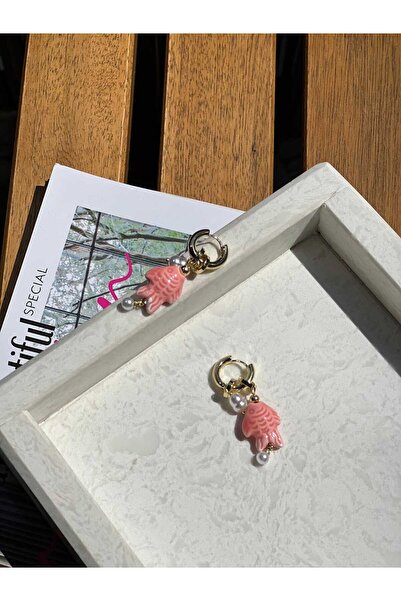 by deniz çakır takı & aksesuar Minimal Renkli İnci Küpe