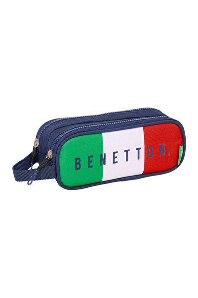 Benetton Steag dublu Carry-all, albastru marin, 21 x 8 x 6 cm