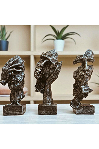Kaya Hediyelik Görmedim Duymadım Bilmiyorum 3'lü Takim 12 cm x 6 cm
