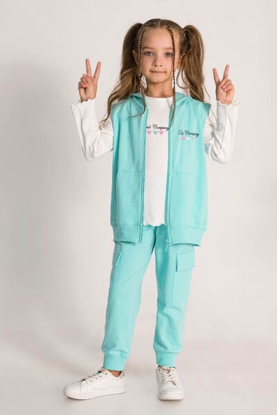 HAUSEkids 3-8 Years Happy Colors Girl's Vest-Turquoise