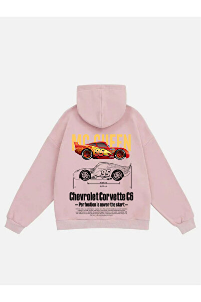 Mad&Calf Unisex Corvette C6 με στάμπα με κουκούλα Fleece Oversize