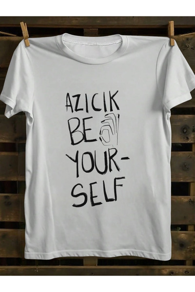 ELNOYA Unisex White Oversize "Little Be Your Self" Printed Crew Neck Comfortable T-Shirt