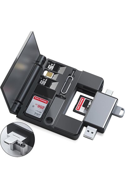Corcoz 7'si 1 arada Çok İşlevli Kart Okuyucu Saklama Kutusu SD Kart Micro SD ...