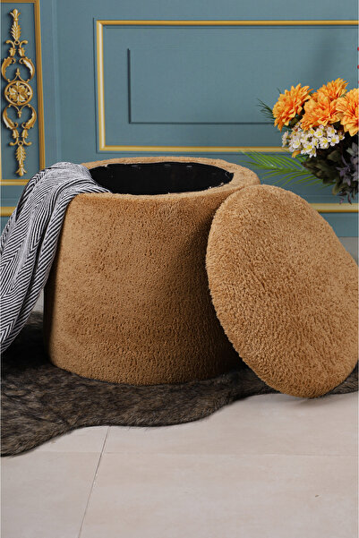 PUFMANYA LAVİNYA X-LARGE 45 CM X 45 CM SANDIKLI PUF PELUŞ KUMAŞ PUF KOLTUK