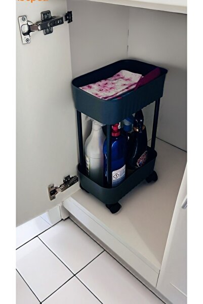 ESA LİFE İki Katlı Tekerlekli Organizer, Plastik, Çekmeceli, Pratik Depolama ...