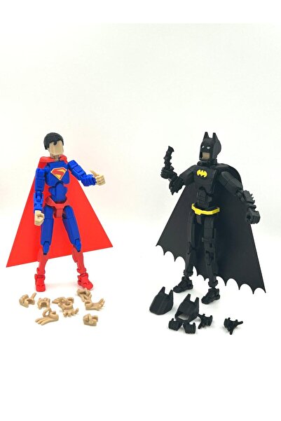 WELLCUT Dummy Süper Kahraman Seti – Batman & Superman Figür – Çıkarılabilir P...