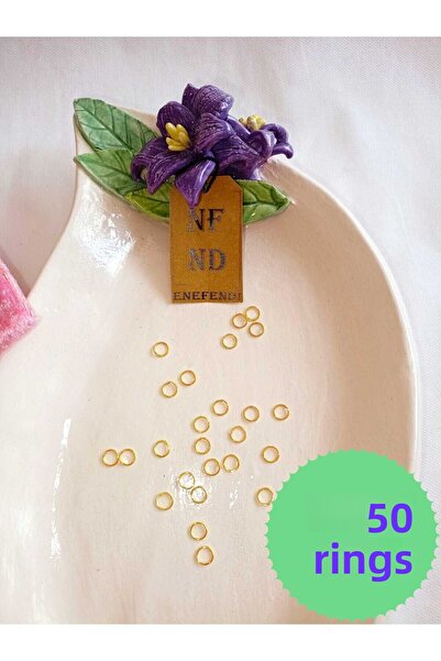 ENEFENDİ 50 ЗЛАТЕН ЖЪЛТ ПРЪСТЕН ЗА БИЖУТА 6 мм МОНТАЖЕН ПРЪСТЕН ЗА СВЪРЗВАНЕ