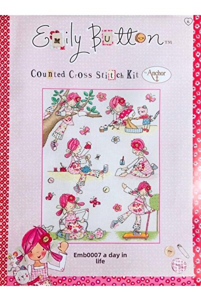 Anchor Kit de broderie numărabilă în cruce Emily Button Wall Panel (original cu licență)