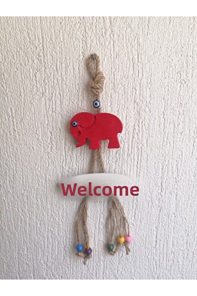 Grimsi Red Elephant Decorative Welcome Door Wall Ornament