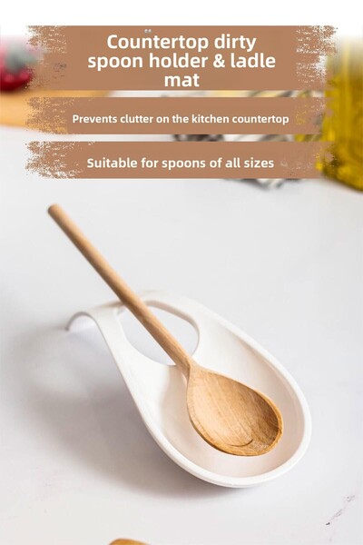 EWs أكريليك أبيض - حامل ملعقة ومغرفة متعفنة