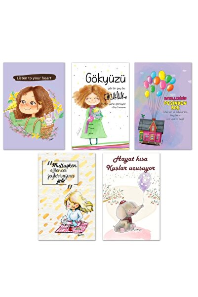 Fatofotofan بطاقات تحفيزية مكونة من 5 قطع هدية