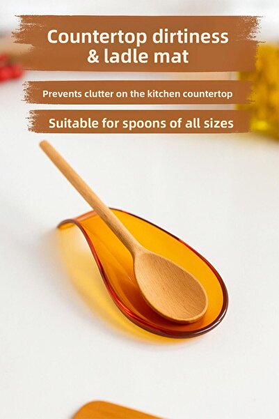 EWs Акрилна поставка за лъжици и черпаци за плот „Мед”