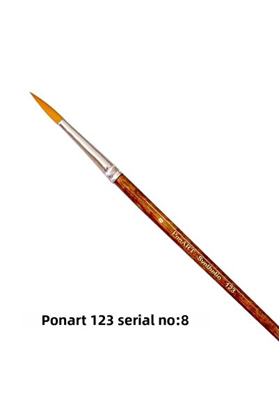 Ponart 123 Serial Synthetic Brush (Pointed Tip) No-8 1pc