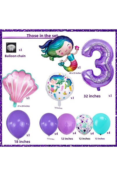 Patladı Gitti 3 Year Old Mermaid Themed Birthday Party Celebration Set Concept 2