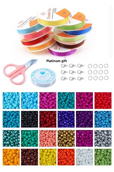 platin hediyelik مجموعة خرزات رملية لمواد صنع المجوهرات 38 نوعًا