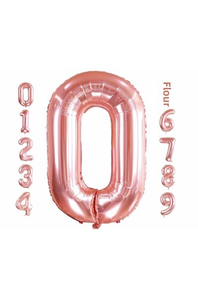 Parti Station 0 Number Foil Balloon Rosegold Color Number Balloon 0 Age Ballo...