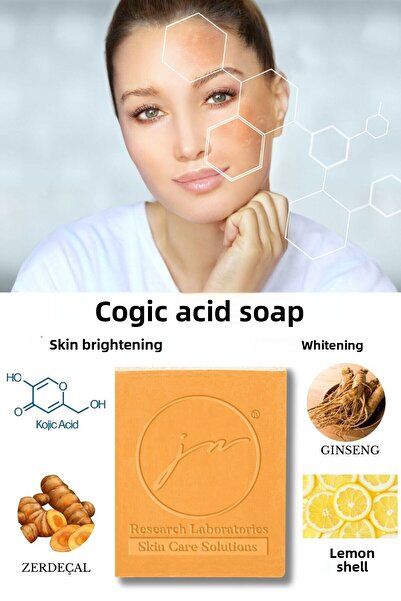 Jimena Natural صابون تبييض البشرة بحمض الكوجيك والكركم 85 جم