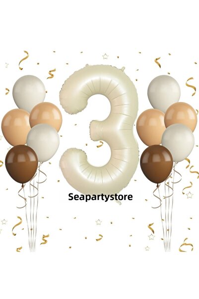 Deniz Party Store مجموعة بالونات كريمية بعمر 3 سنوات، 4 رمال بحرية، 4 ألوان، ...