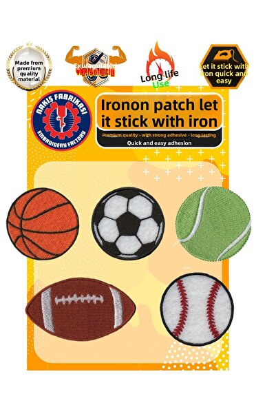 Nakış Fabrikası Iron-On Embroidered Patch Rigging Veil, Ball Set (5 PCS), Dom...