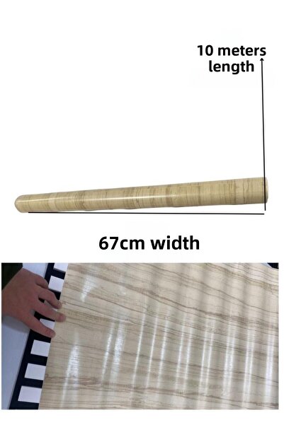 Renkli Duvarlar 67cm X 10 Meters 1 Piece Adhesive Roll Beige Travertine Patterned Kitchen Wall Covering Foil Paper