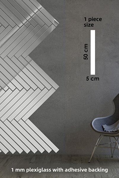 Wooden Factory Silver Strip Wall Panels Decorative Wall Trim 1 Pack (10 Pieces 5X50)