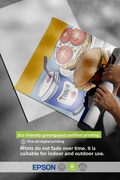 Postifull Wooden Framed Painting, Burger with Coke, Comfort Series Kitchen Wooden Painting, No: 109144