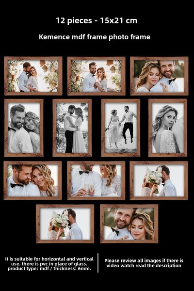 bymat 12 bucăți 15x21 cadru - cadru Kemençe - cadru MDF A5 - cadru foto multiplu