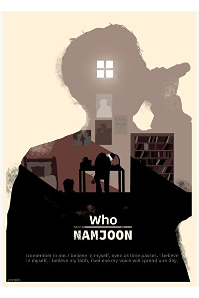 Universal BTS X Olly Moss: Ξύλινη Διακοσμητική Αφίσα Πίνακα Kim Namjoon Κωδικ...