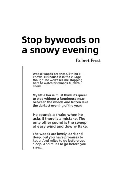 Universal Stătând în pădure într-o seară înzăpezită, de Robert Frost, tablou ...