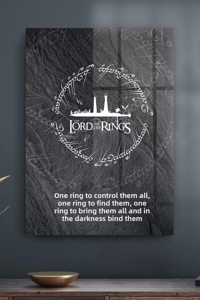 Decovetro Cam Tablo Yüzüklerin Efendisi Tek Yüzük Hepsini Yönetir