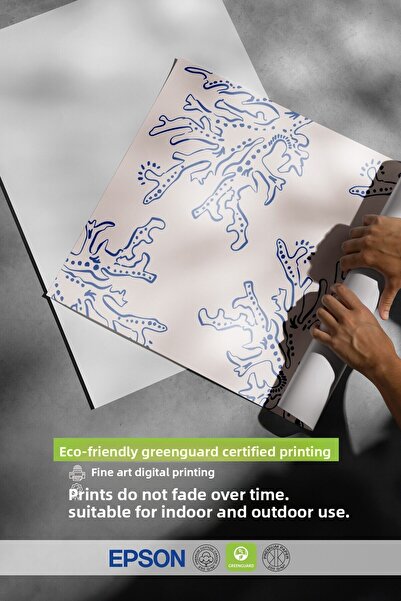 Postifull Black Framed Painting, Coral, Pattern, Flat Illustration, Blue, Beige Color Poster, 2025 Summer Selection, No: