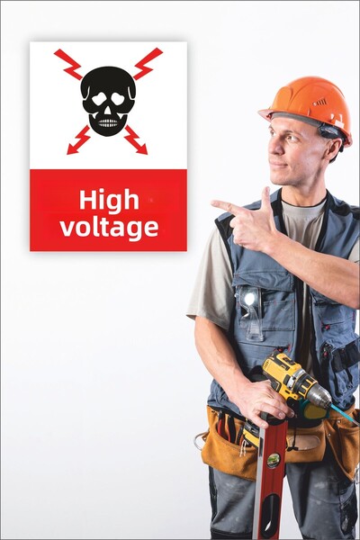 karbonsoft Work Safety Warning Sign High Voltage