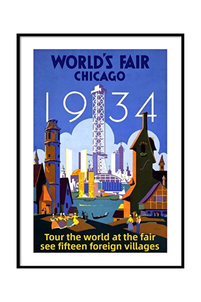 Beril Yamaç Design Studio Chicago 1934 Reproducere de poster vintage Artă de ...