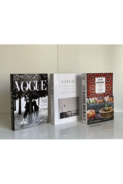 NARİBA Set de 3 cutii decorative pentru cărți Vogue & Cereal & Bohemians
