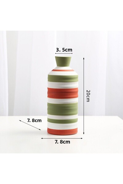 Binbirdemet Nordic Authentic Handmade Ceramic Vase Red Detail