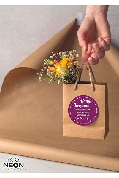 NEON Dijital Baskı Merkezi ملصق شكر ربة الأعمال - ملصق - 250 قطعة - 4,5x4,5 سم